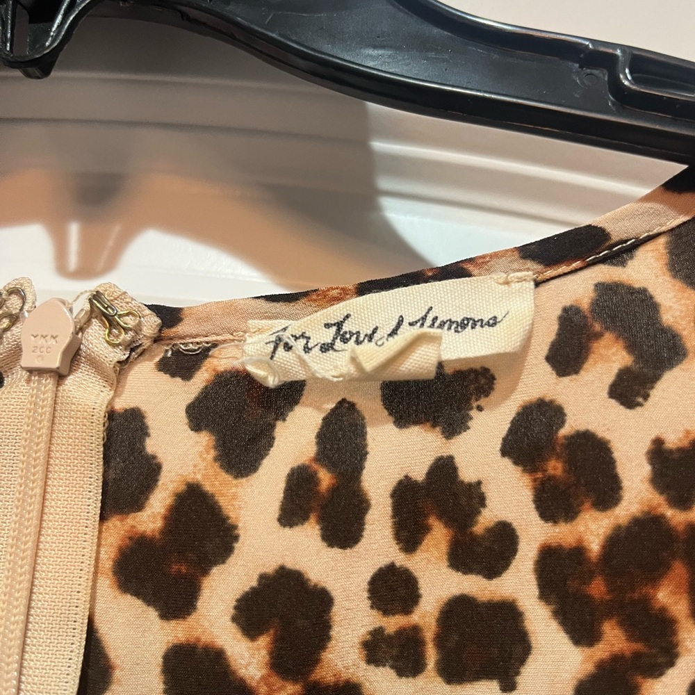 FOR LOVE & LEMONS LEOPARD PRINT MIDI LENGTH DRESS Side Slit Small - Picture 3 of 4